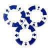 Poker Chips: 13.5 Gram Card Suits, 4 Stripe, White