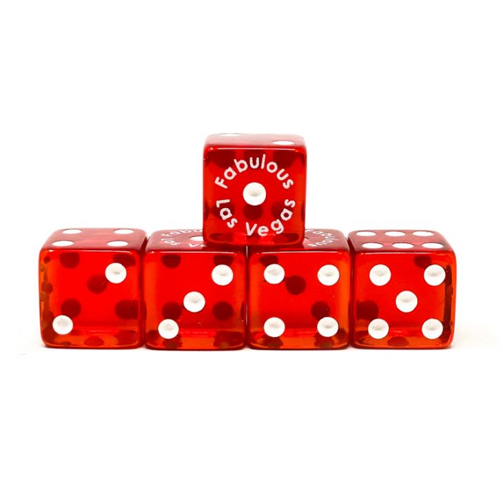 Ring Eye Casino Dice: 3/4 in. Red Las Vegas 1998 Dice with Serial Nos. (Stick of 5) main image