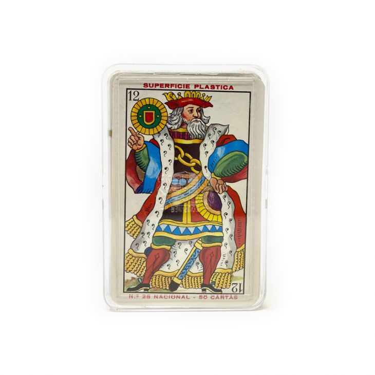 Spanish Playing Cards: Single Deck of 40 100% Plastic Cards in Plastic Box, Red/Green Backs main image