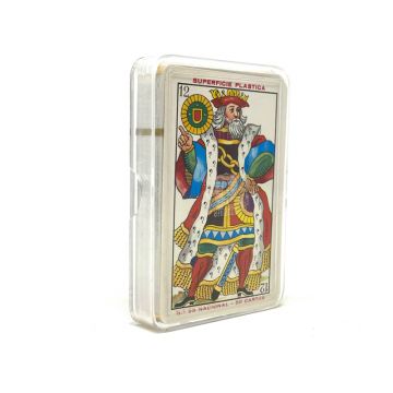 Spanish Playing Cards: Single Deck of 40 100% Plastic Cards in Plastic Box, Red/Green Backs