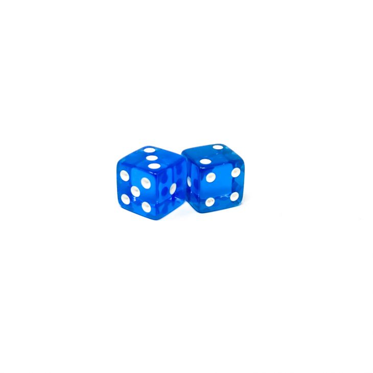 Store Dice: 5/8 in., Transparent Blue (per pair) main image