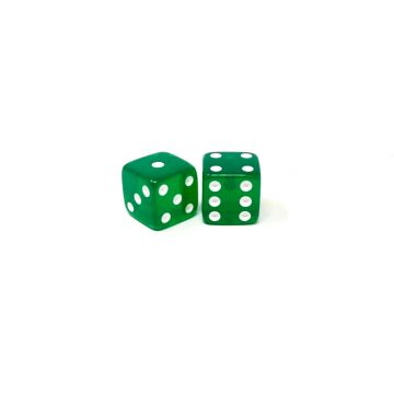 Store Dice: 5/8 in., Transparent Green (per pair)