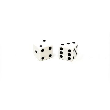 Store Dice: 5/8 in., Opaque White (per pair)