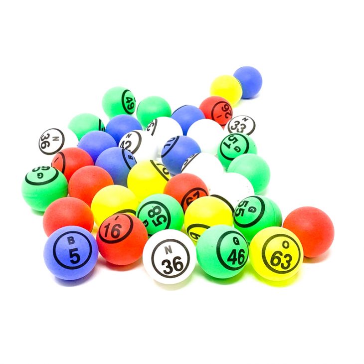 Bingo Balls: Ping Pong Balls Set, Single Numbered 1-75, 5 Mixed Colors: Blue, Green, Red, White, Yel main image
