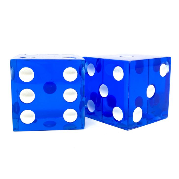 Jumbo Dice: 2 in., Transparent Blue (per pair) main image