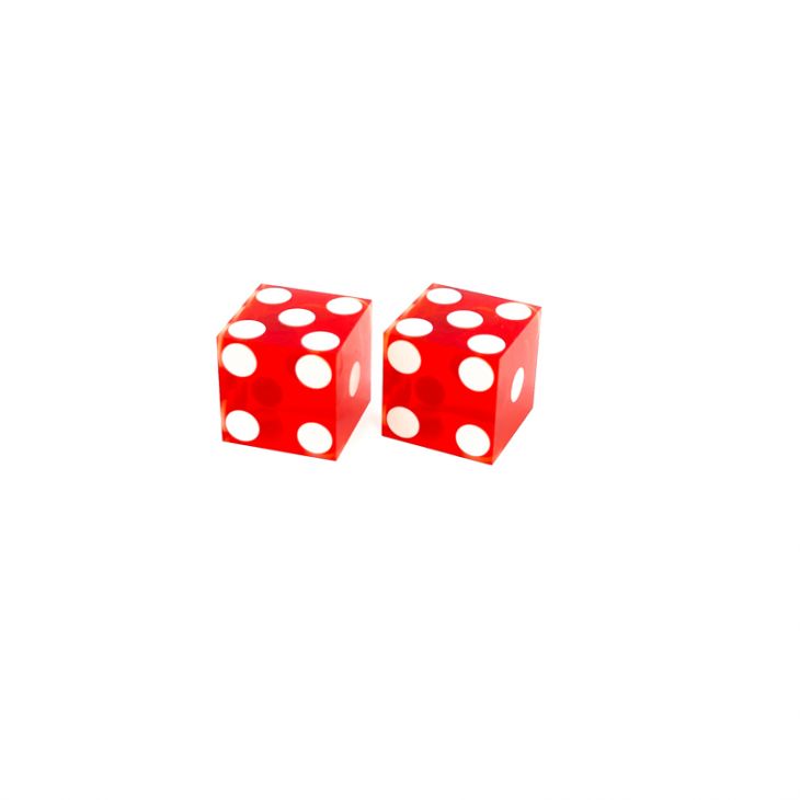 Flush Spots Casino Dice: 3/4 in., High Polish, Razor Edge, Dark Red (1 Pair) main image