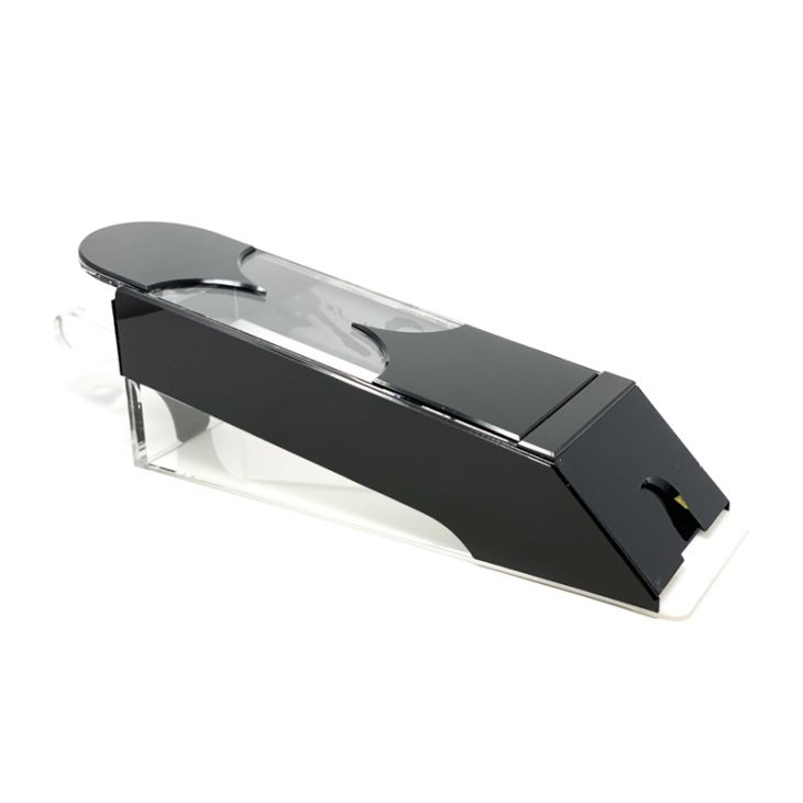 Baccarat Dealing Shoe: 8 Deck Capacity, Black Acrylic with Clear Trim - 21 x 9 x 9 inches main image