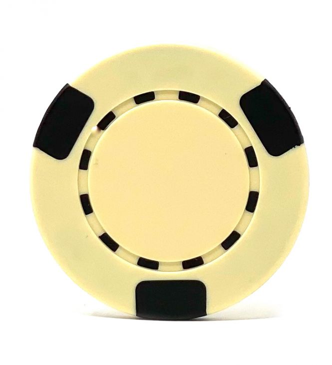 Poker Chips: Crown, 3 Edge Spots, 100% Clay, 10.5 Gram, with Monogram, White main image