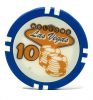 Poker Chips: Las Vegas Color Inlay Series, 8.5 Gram, $10, Blue with White Edge Spots