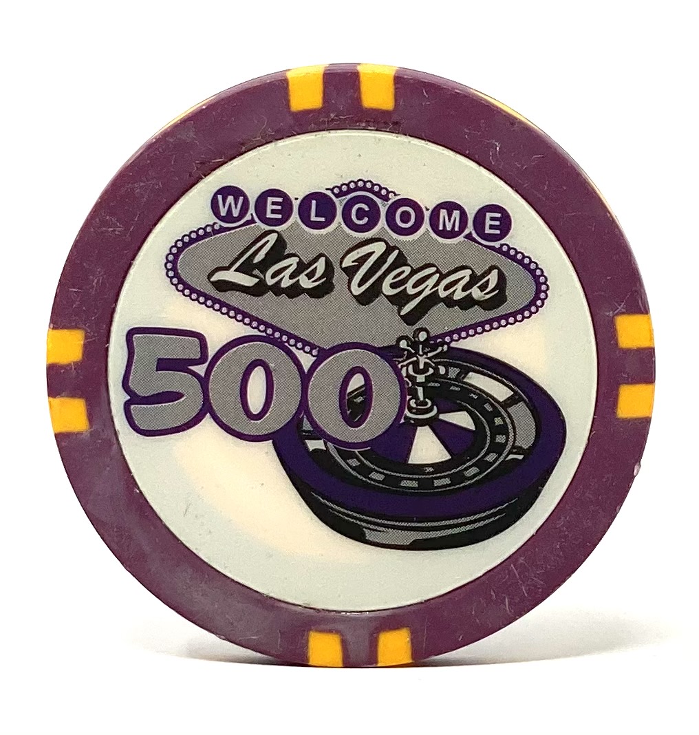 Poker Chips: Las Vegas Color Inlay Series, 8.5 Gram, $500, Purple with ...