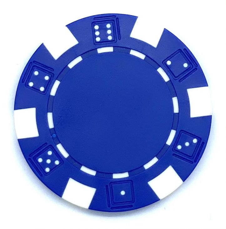 Poker Chips: Dice, 11.5 Gram / Heavy Weight, with Monogram, Blue main image