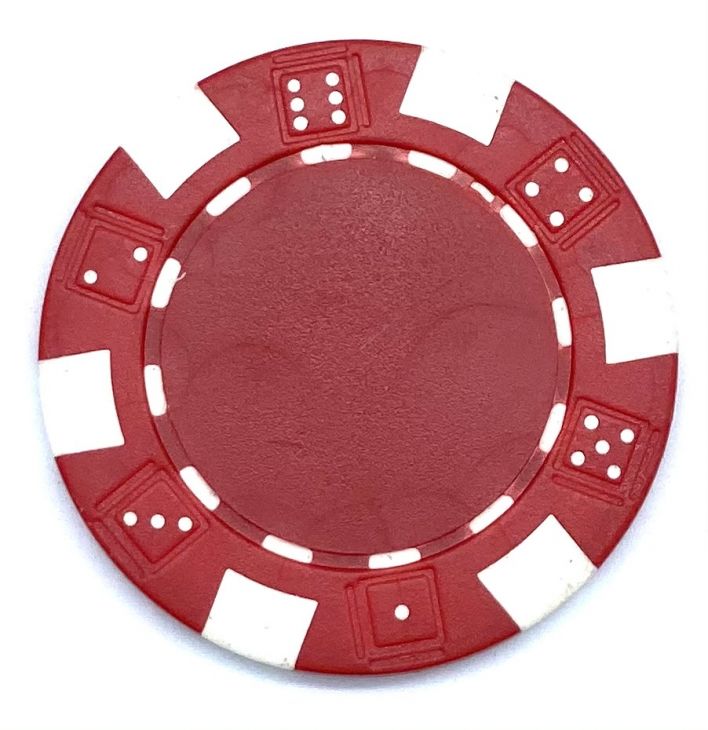 Poker Chips: Dice, 11.5 Gram / Heavy Weight, with Monogram, Red main image