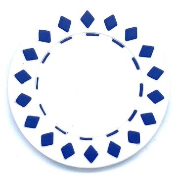 Poker Chips: Diamond, 8.5 Gram, with Monogram, White