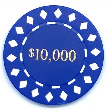Poker Chips: Diamond, 8.5 Gram, with Monogram, Blue