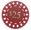Poker Chips: Diamond, 8.5 Gram, with Monogram, Red