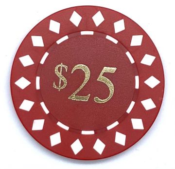 Poker Chips: Diamond, 8.5 Gram, with Monogram, Red