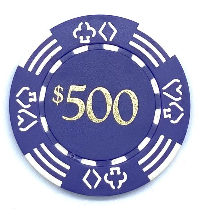 Value Poker Chips: Card Suits, 11.5 Gram, $500 Purple main image
