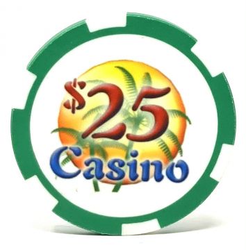 Poker Chips: Ceramic Casino Chips, Pre-Denominated, $25 Green