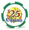 Poker Chips: Ceramic Casino Chips, Pre-Denominated, $25 Green