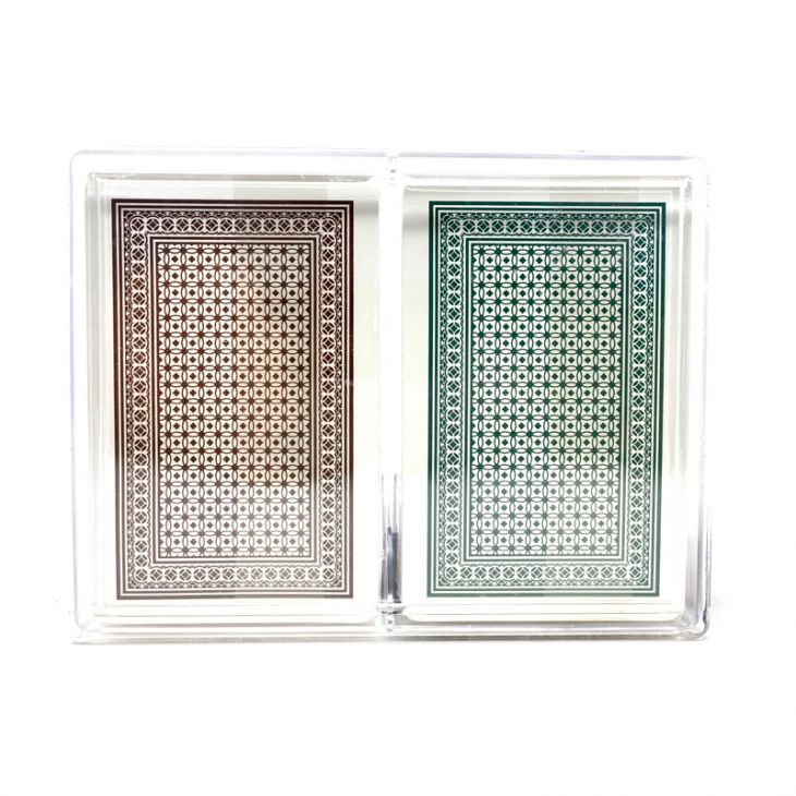 Dal Negro Plastic Cards: Casino Circle Back, Narrow, Regular Index, Green and Brown main image