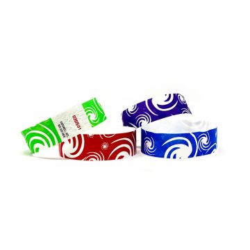 Tyvek 3/4" Swirl Designer Wristbands - More Colors Available