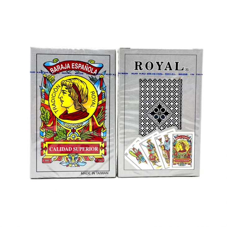 Spanish Playing Cards: Single Deck, 40 Cards in Plastic Box, Royal Brand, Red or Black main image