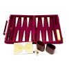 Backgammon Set: Designer Backgammon Set, Velour, Maroon, 11 in. x 8 in.