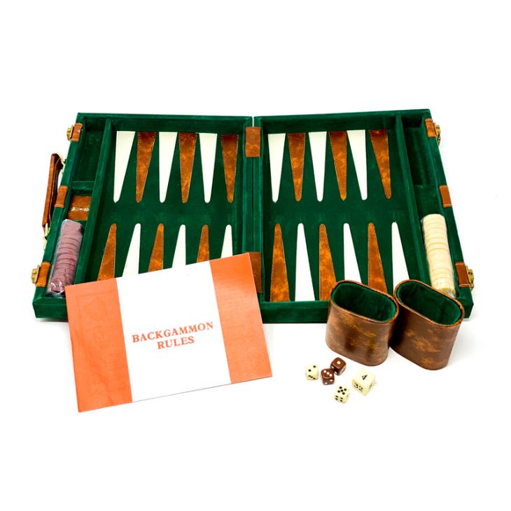 Backgammon Set: The Elegant Backgammon Set, Velour, 18 in. x 12 in. main image