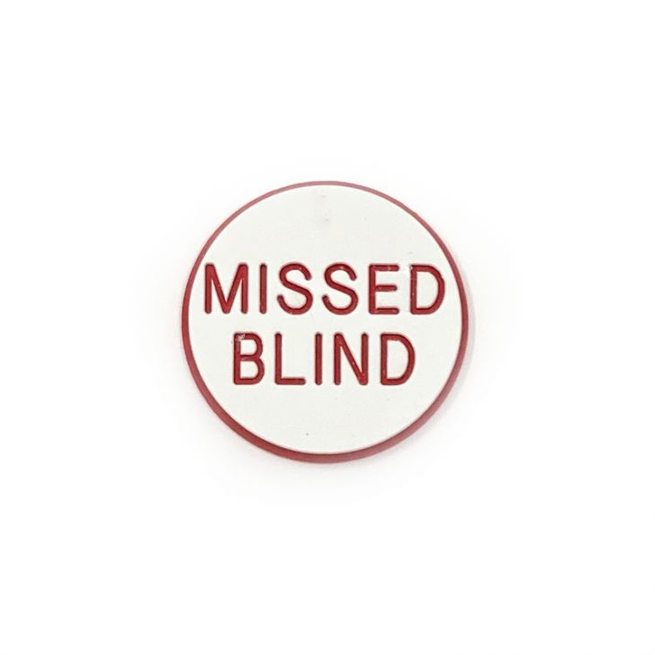 Lammer Button: Missed Blind, 1-1/4 in. Diameter main image