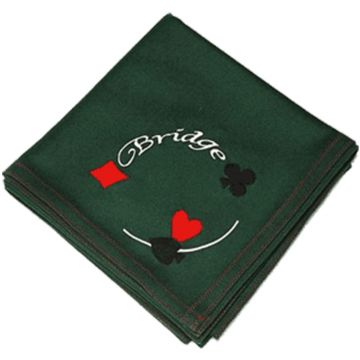 Bridge Table Cover, Wool-Nylon, Design #03 - Bridge and Pips, Green