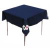 Bridge Table Cover, Wool-Nylon, Design #03 - "Bridge" and Pips, Blue