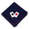Bridge Table Cover, Wool-Nylon, Design #03 - "Bridge" and Pips, Blue