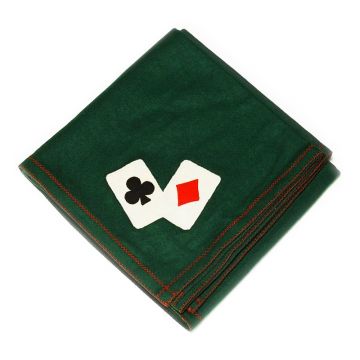 Bridge Table Cover, Wool-Nylon, Design #01 - 2-Card Diamond and Club, Green