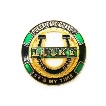 Poker Card Guard - Cut Out Horseshoe (Gold) - It's My Time
