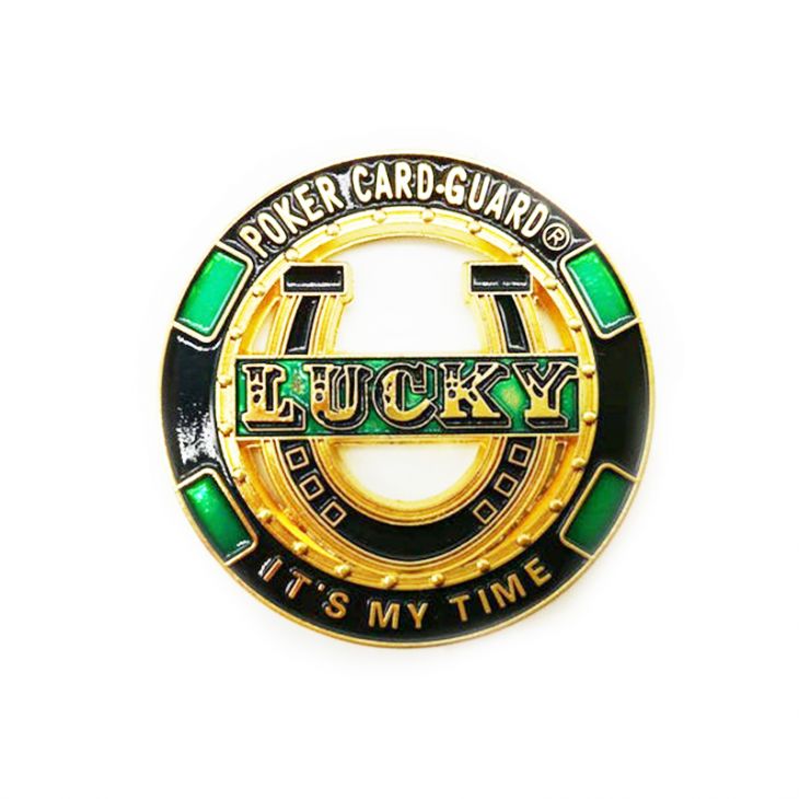 Poker Card Guard - Cut Out Horseshoe (Gold) - It's My Time main image