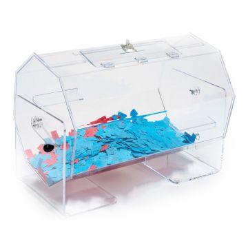 Raffle Drum: Clear Acrylic, Large, 35.5 in. Long x 24 in. High x 26.25 in. Diameter
