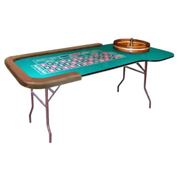 Roulette Table: 8 Foot, 36 Inch Tall Roulette Table with Folding Metal Legs and Padded Armrest