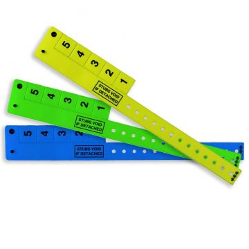 Vinyl 3/4" Multi-Tab Wristbands 3, 4, and 5 Tabs (500 per box)