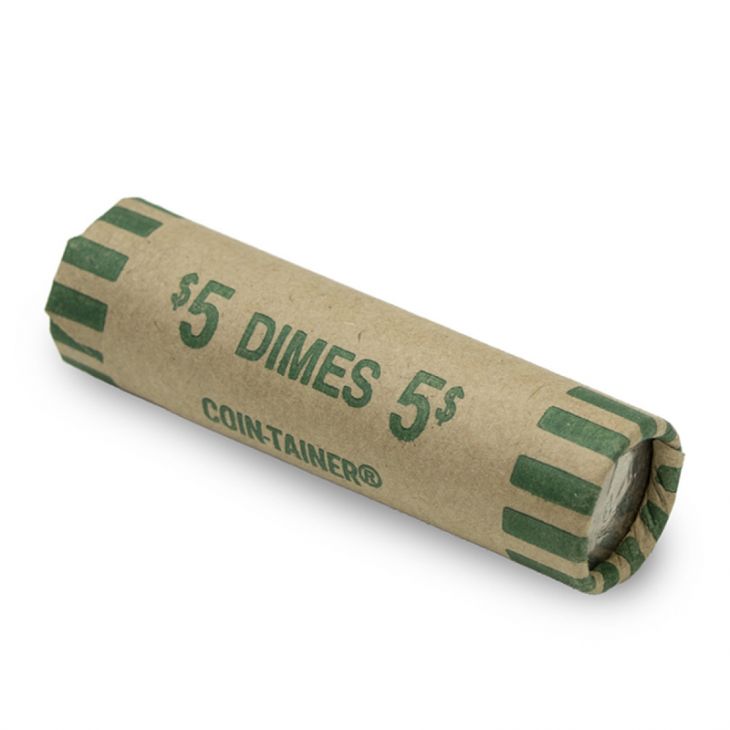 Preformed Coin Wrappers for DIMES. Come 1000 Coin Preformed Wrapper to a box. Heavy duty kraft paper main image