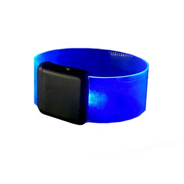 LED Light Up 1" Wrist Band with Magnetic Clasp - Blue