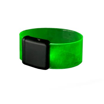 LED Light Up 1" Wrist Band with Magnetic Clasp - Green