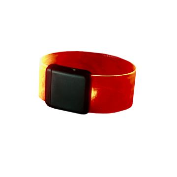 LED Light Up 1" Wrist Band with Magnetic Clasp - Red