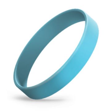 Light Blue 1/2" Silicone Wristband