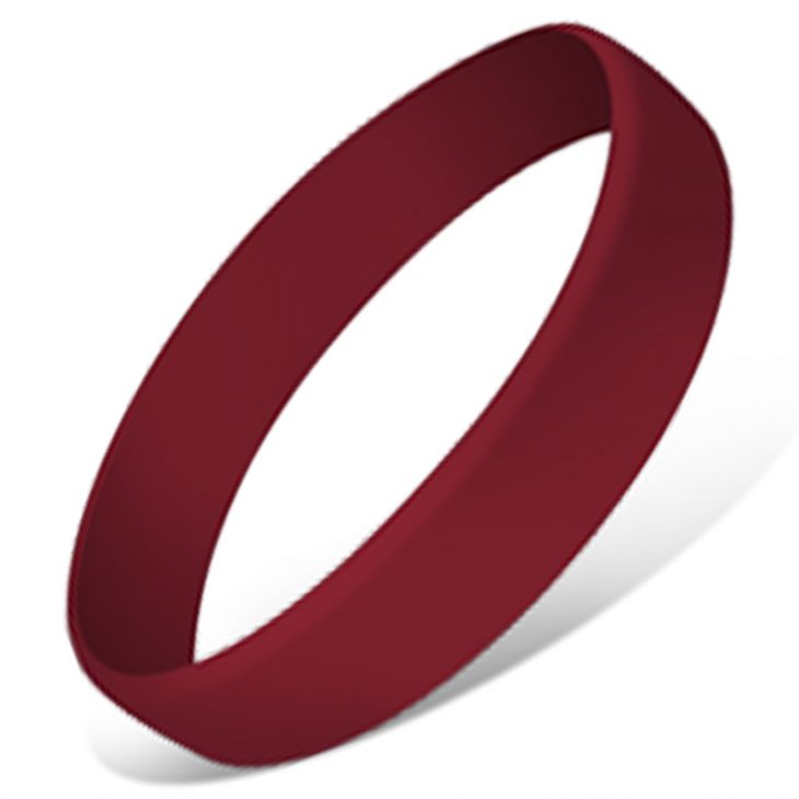 Maroon 1/2" Silicone Wristband main image