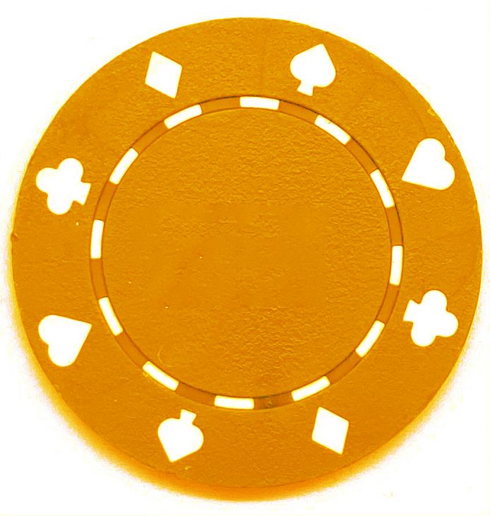 Poker Chips: Card Suits, 11.5 Gram / Heavy Weight, Orange