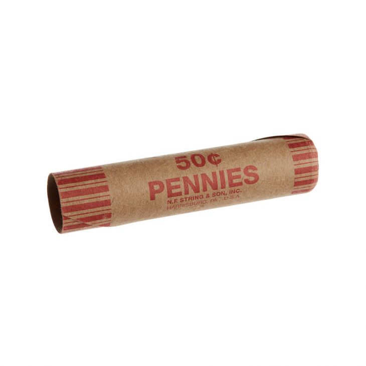 Preformed Coin Wrappers for PENNIES. Come 1000 Coin Preformed Wrapper to a box. Heavy duty kraft pap main image