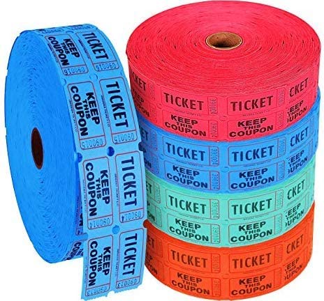 Roll Tickets: Case of 20 Double Rolls, 2,000 Individually Numbered Tickets main image