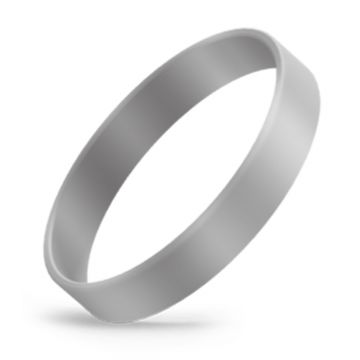 Silver 1/2" Silicone Wristband
