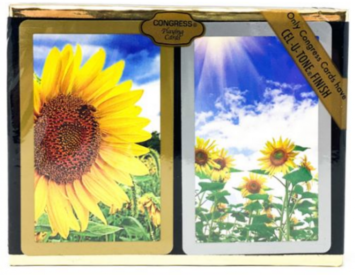 Congress Sunflower Playing Cards - 2 Deck Set, Velour Case, Regular Index main image