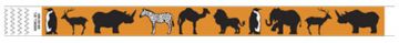 Tyvek 3/4" 2 Color Designer Wristbands, Zoo (500 per box)
